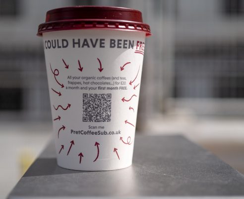 QR code op koffiekopje
