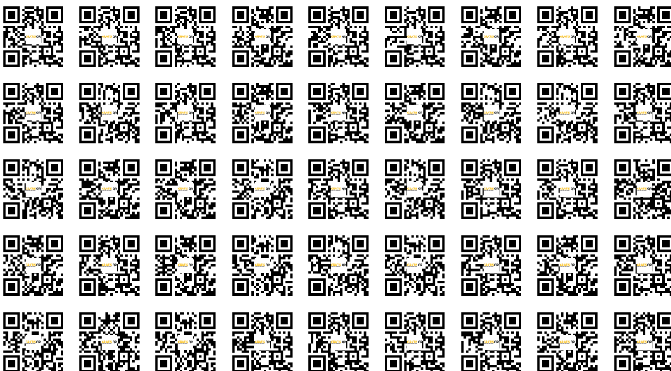 Batch of 45 QR codes in a PDF