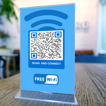 Sign with wifi QR code