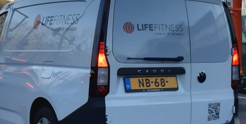 QR code printed onto a van