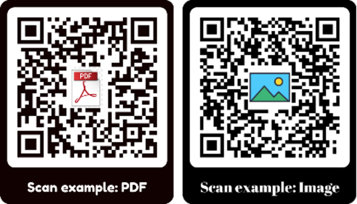 A PDF and and image QR code