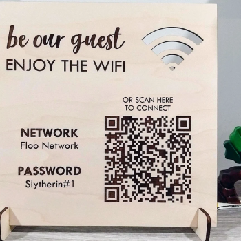 sign with a wifi QR code