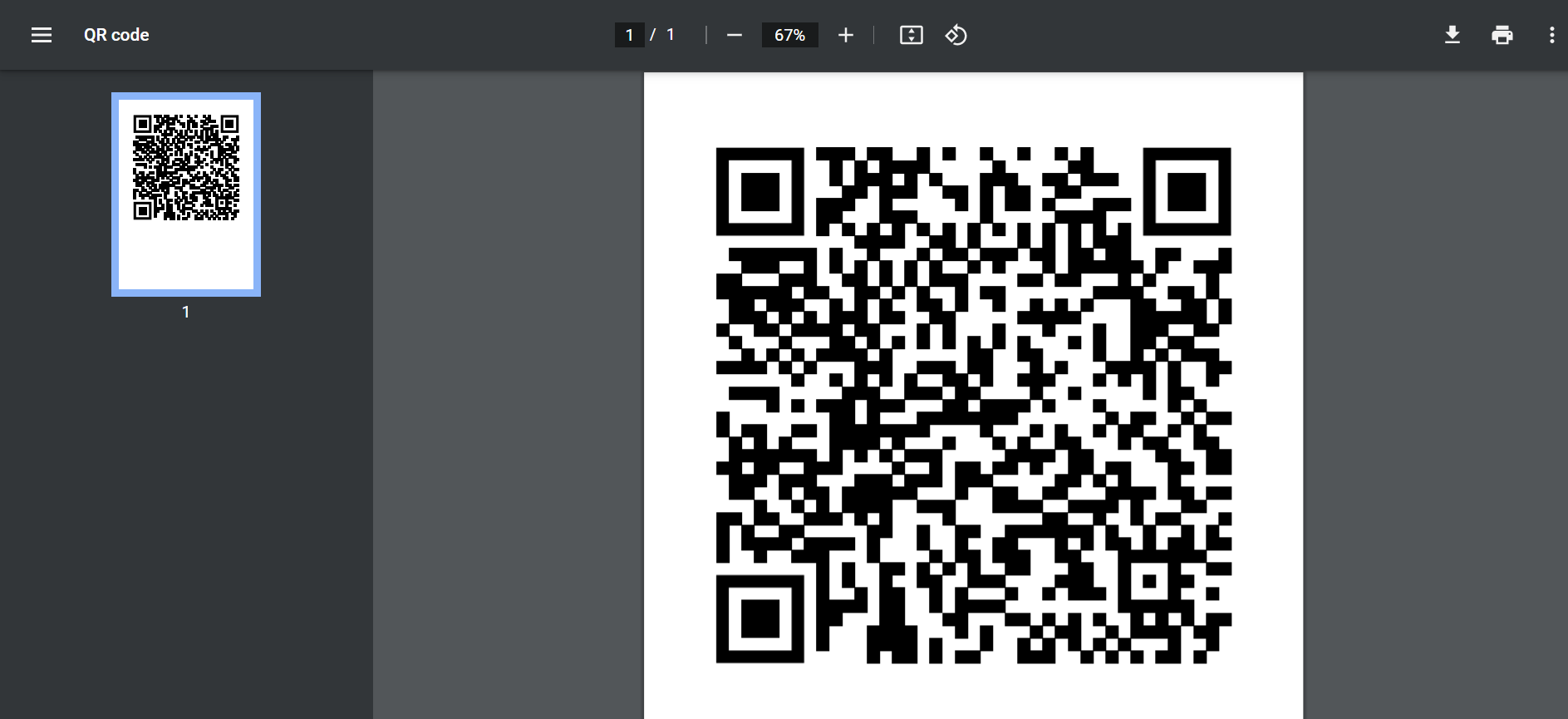 QR code in PDF file format