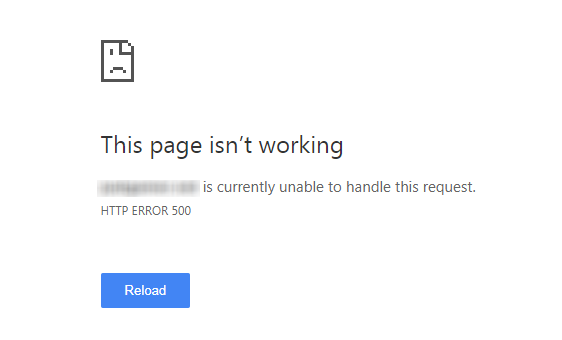 Page isn't working error Google