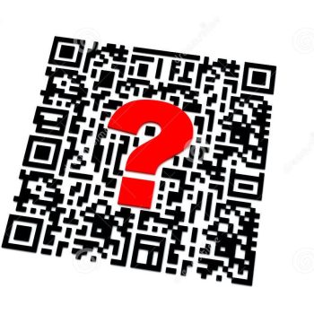 Image of QR code with question mark