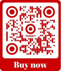 Static QR code with target brand colors, target logo, and a frame with the text "buy now".