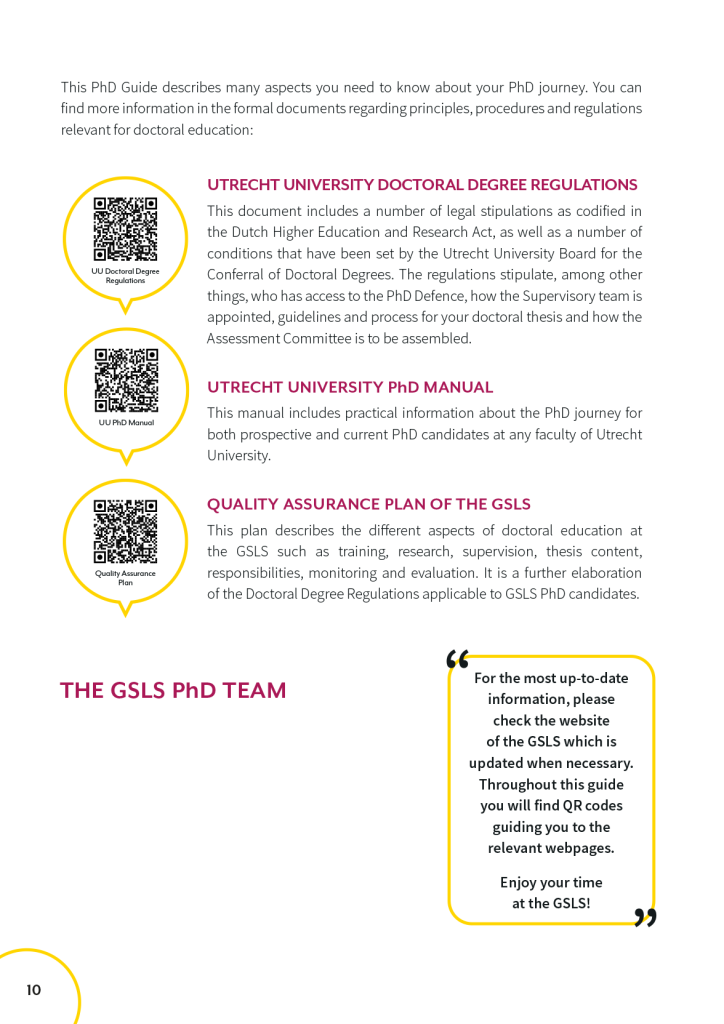 A screenshot of an information brochure from Utrecht University.